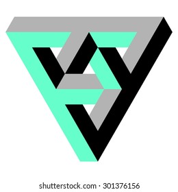 Illusion triangle vector, impossible triangle logo design