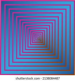 illusion of a tunnel of squares, abstract vector background