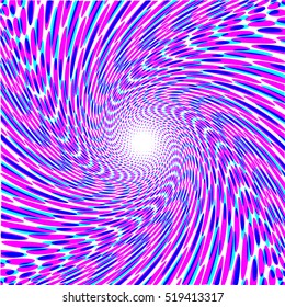 Illusion Twist Circle Purple Pink Blue Vector Illustration