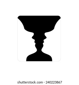  illusion of two faces appearing like a vase 