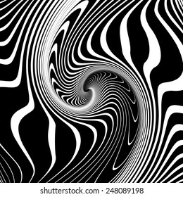 Illusion of vortex movement. Abstract design. Vector art.