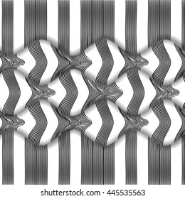 Illusion wave striped fabric.Abstract vector background