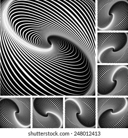 Illusion of whirl movement. Abstract background. Vector art.
