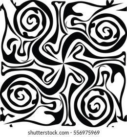 Illusion  whirling and flows in a circle on the marble likeness. Vector seamless pattern.