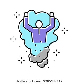 ilusionista interpretando el vector de icono de color mágico. ilusionista interpretando una señal mágica. ilustración de símbolo aislado