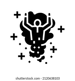 illusionist performing magic glyph icon vector. illusionist performing magic sign. isolated contour symbol black illustration