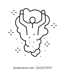 illusionist performing magic line icon vector. illusionist performing magic sign. isolated contour symbol black illustration
