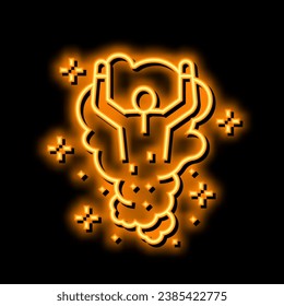 illusionist performing magic neon light sign vector. illusionist performing magic illustration