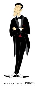 Illusionist in tailcoat and bow