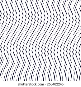 Illusiver Hintergrund mit schwarzen Linien, Moirstil. Kontrast geometrisches Trance-Muster, optische Vektorhintergrund. 