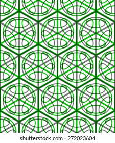 Illusive continuous colorful pattern, decorative abstract background with 3d geometric figures. Bright transparent ornamental seamless backdrop, can be used for design and textile.