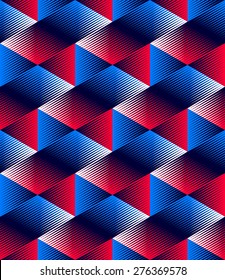 Patrón colorido iluminado, fondo abstracto decorativo con figuras geométricas 3d. El fondo transparente brillante ornamental sin costuras, se puede utilizar para el diseño y el textil.