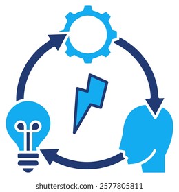 Illusory Correlation Icon - Dual Tone Style - Cognitive Biases Theme