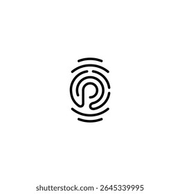 Logotipo de impressão digital da tecnologia P ilusório
