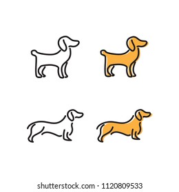 Illusration of dog logo template with outline style