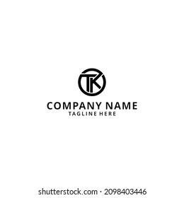 illusration TK logo initial letter design template vector