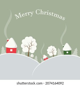 Illusration winter landscape Merry Christmas