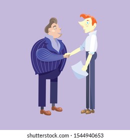 an illusrtration of two buisnessmen shaking hands