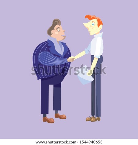 an illusrtration of two buisnessmen shaking hands