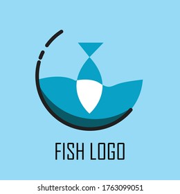 Illusrtration vector graphic of Minimalist Fish logo that has a simple but cool and elegant shape. Good for people who need a business logo with a fish theme