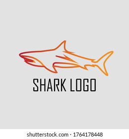 Illusrtration vector graphic of Minimalist Shark logo with a simple but cool and elegant shape. Good for people who need a business logo with a fish theme. 