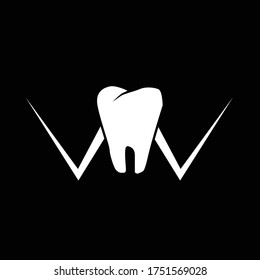 Illusrtration vector graphic of simple dental logo in the form of line art. Fit for people who need a dental themed logo and such