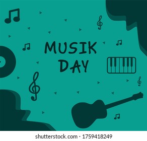Illusrtration vector graphic of World music day greeting card with a very elegant minimalist design. Good for people who are looking for pamphlets and greetings about world music days to be printed as