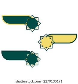 Illusstration vector graphic of place title name with ornament and color and shape variation with simple shadow. Flat design style with a touch of shadow. suitable for titles or names on covers, pamph