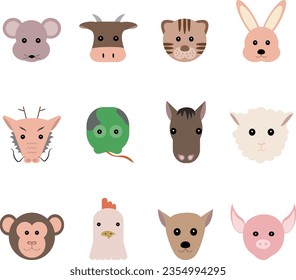 illust of 12-year cycle of the chinese zodiac