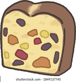 Illust Of Dried Fruit Pound Cake