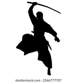 illustarator design vector silhouette of a samurai