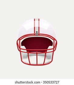 Illustartion Of American Football Helmet Realistic Object Front View