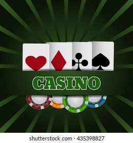 Illustartion of casino chip and card with place for text eps 10 vector