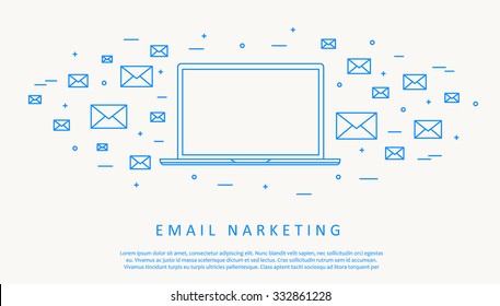 Illustartion of email infographic concept