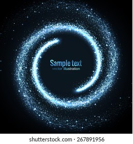 Illustartion of  glittering star dust circle