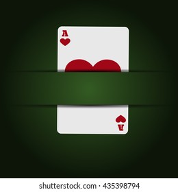 Illustartion green casino background with  card  eps 10 vector