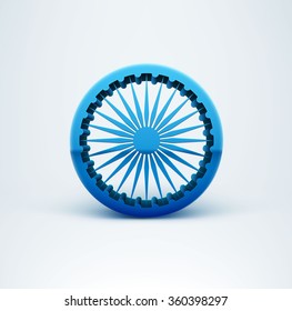 Illustartion of Indian  3d sign isolated on white indepens day