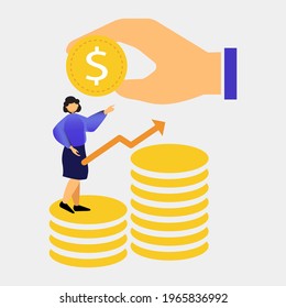 illustartion of money investmen flat character, good for website, advertisment, poster