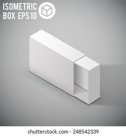 Illustartion of Opened White Cardboard Package Box.