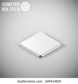 Illustartion of Opened White Cardboard Package Box.