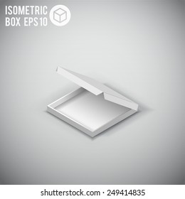 Illustartion of Opened White Cardboard Package Box.
