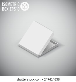 Illustartion of Opened White Cardboard Package Box.