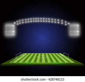 Illustartion of stadium with lights and tribunes eps 10