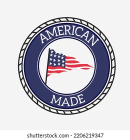 illustartion vector of american made tees graphic 

