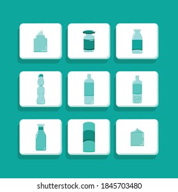 Illustartion vector of bottle. different type of bottle. a set of plastic bottle. recycling reduce reused. go green