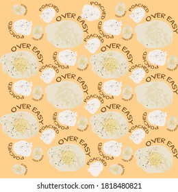 Vector de ilustración de huevo cocido sobrio y sin costura con fondo calmado. vector lindo demasiado cocido de huevo. patrón sin fisuras alimenticias. 