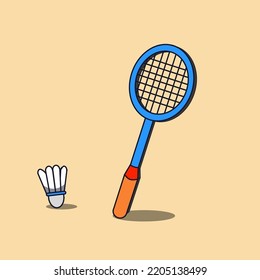 gráfico vectorial de iluminación de la raqueta de bádminton y el maletero