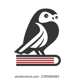 Illustartion vector graphic of Owl and Book Logo