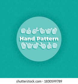 Patrón vectorial de ilustración de la mano color sin inconvenientes fondo verde