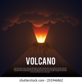 Illustartion of Volcano erupting